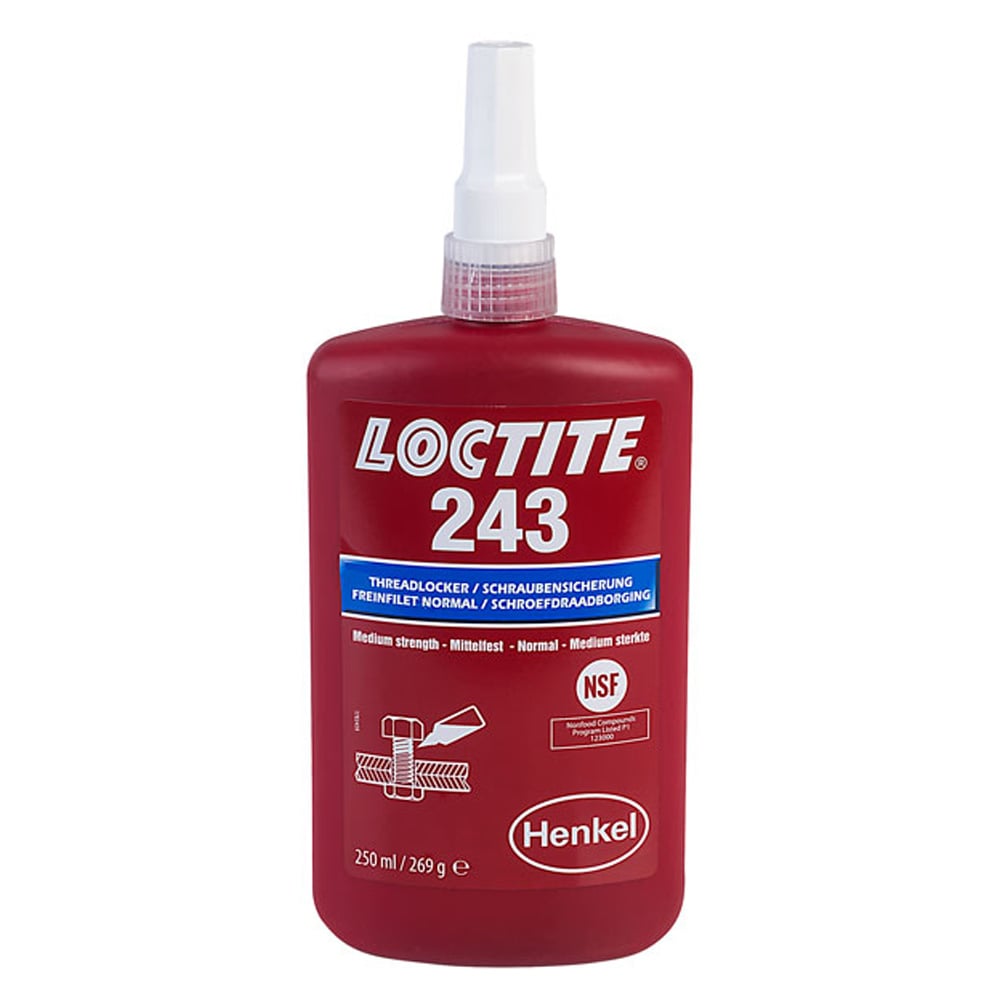 Loctite 243 Medium Strength Oil Tolerant Threadlocker - 10ml, 50ml or 250ml Variations