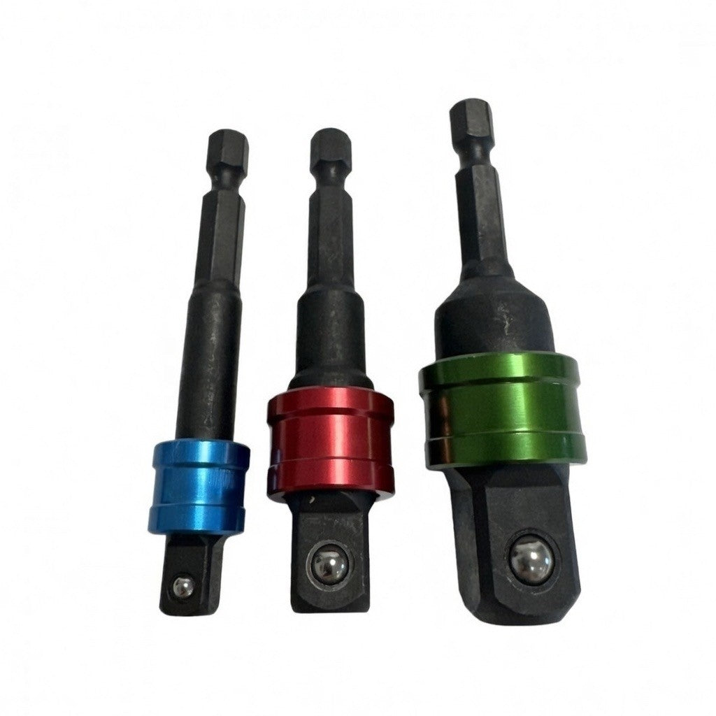 SPI 3-Piece Quick-Release Socket to Hex Adapter Set – 1/4", 3/8" & 1/2" to 1/4" Hex - SEL9258