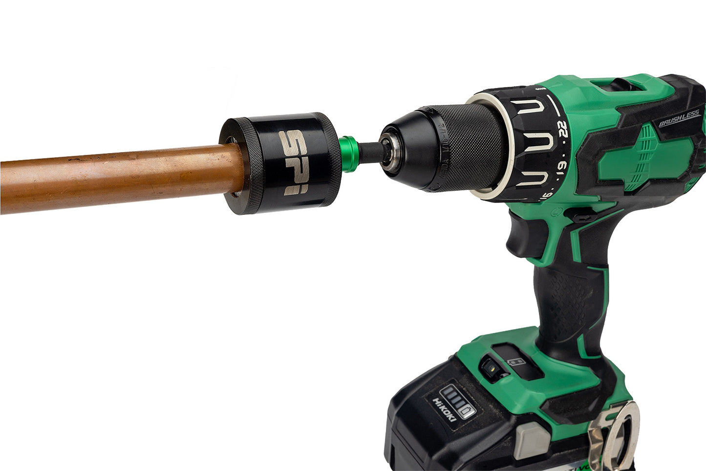 SPI 15mm & 22mm Copper Pipe Cleaning Socket Set with Quick-Release 3/8" Socket to 1/4" Hex Adapter Included - SEL9250