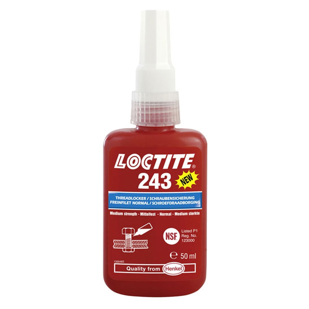 Loctite 243 Medium Strength Oil Tolerant Threadlocker - 10ml, 50ml or 250ml Variations