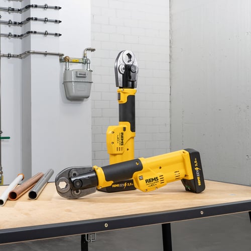 REMS Mini-Press S 22V ACC Cordless Radial Press Kit – 2x Batteries & L-Boxx (578016)