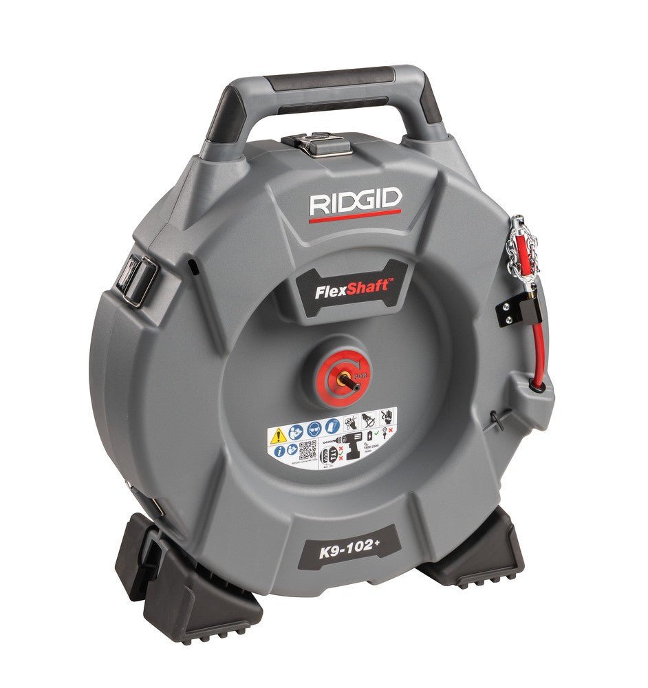 RIDGID FlexShaft® K9-102+ Drain Cleaning Machine – 6mm Cable, 15.2m Reach (1¼″–2″ Pipes)