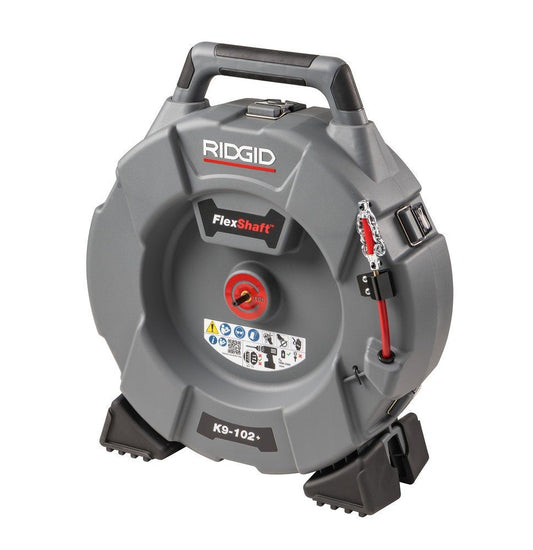 RIDGID FlexShaft® K9-102+ Drain Cleaning Machine – 6mm Cable, 15.2m Reach (1¼″–2″ Pipes)