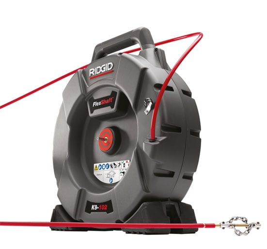 Ridgid K9-204 2-4" FlexShaft Drain Cleaning Machine - Chain Knocker - 8mm Cable