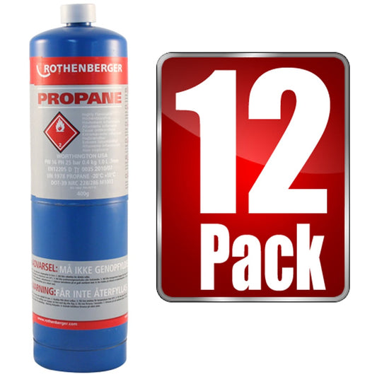 Rothenberger 35535 Propane Gas Cylinder 12 Pack - Propane