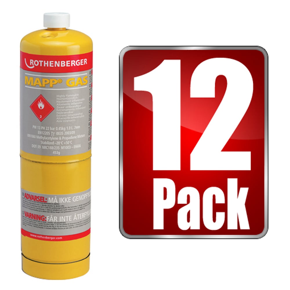 Rothenberger 35536 Mapp Pro Gas Cylinder 12 Pack  - Carton Of 12