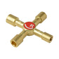 Rothenberger 80002 Brass Multipurpose 4 Way Key - 80002