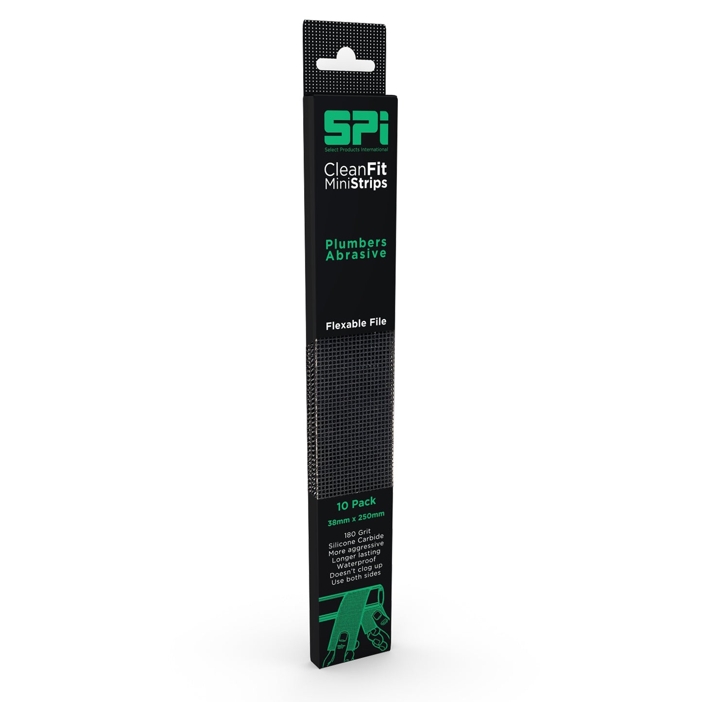 SPI CleanFit Mini Strips Waterproof Abrasives - Medium - Qty 10 Pck