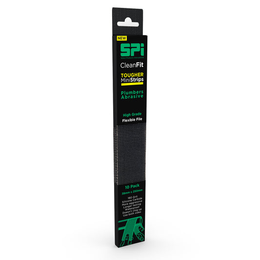 CleanFit TOUGHER Mini Strips Waterproof Abrasives - Medium Grade 180 Grit - Qty 10 Pack